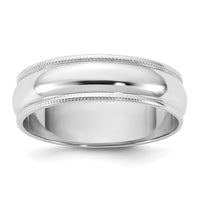 14KW 5.5mm LTW Milgrain Half Round Band Size 13.5