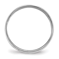 10KW 6mm LTW Milgrain Half Round Band Size 12.5