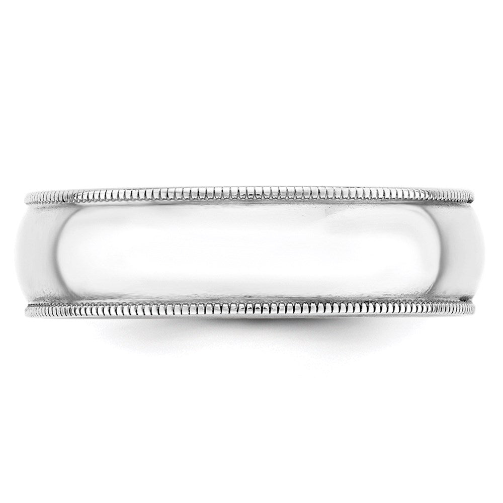 14KW 6mm LTW Milgrain Half Round Band Size 8.5