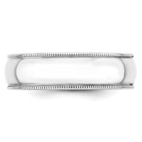 10KW 6mm LTW Milgrain Half Round Band Size 13.5