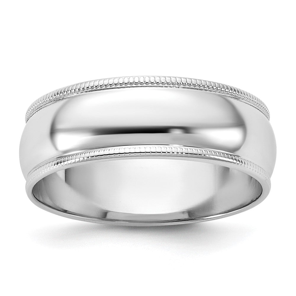 10KW 6.5mm LTW Milgrain Half Round Band Size 8