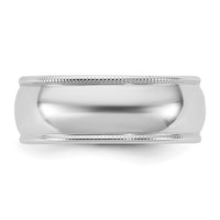 10KW 7mm LTW Milgrain Half Round Band Size 13.5