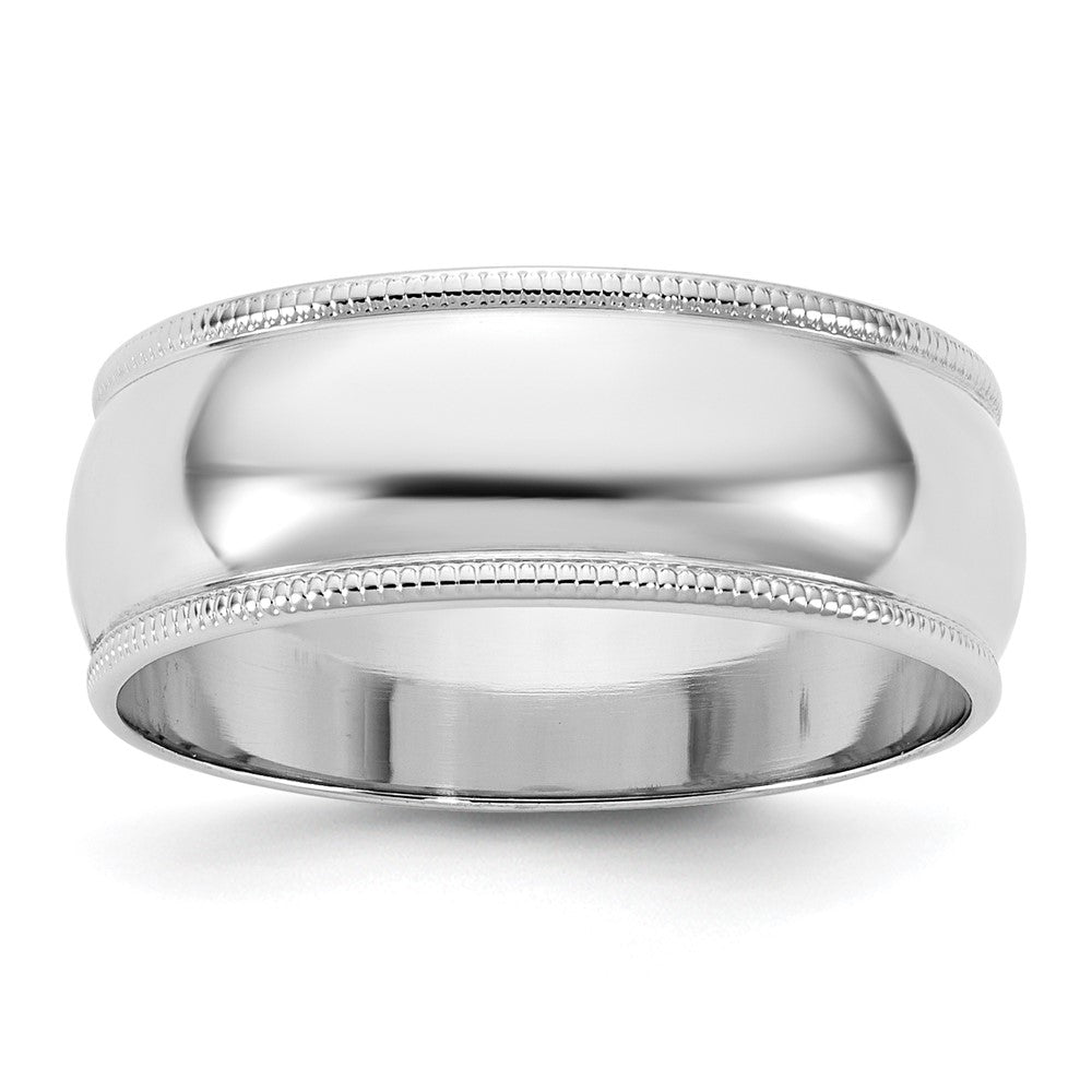10KW 7mm LTW Milgrain Half Round Band Size 7
