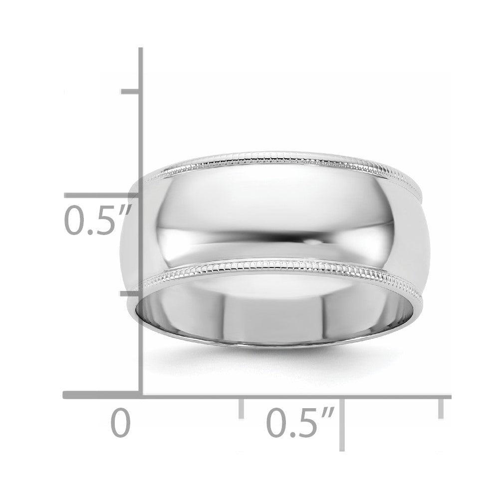 10KW 8mm LTW Milgrain Half Round Band Size 5.5