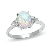 White Opal Love Heart Cutout Promise Ring Sterling Silver Jewelry Size 7 w/Box ABC Jewelery