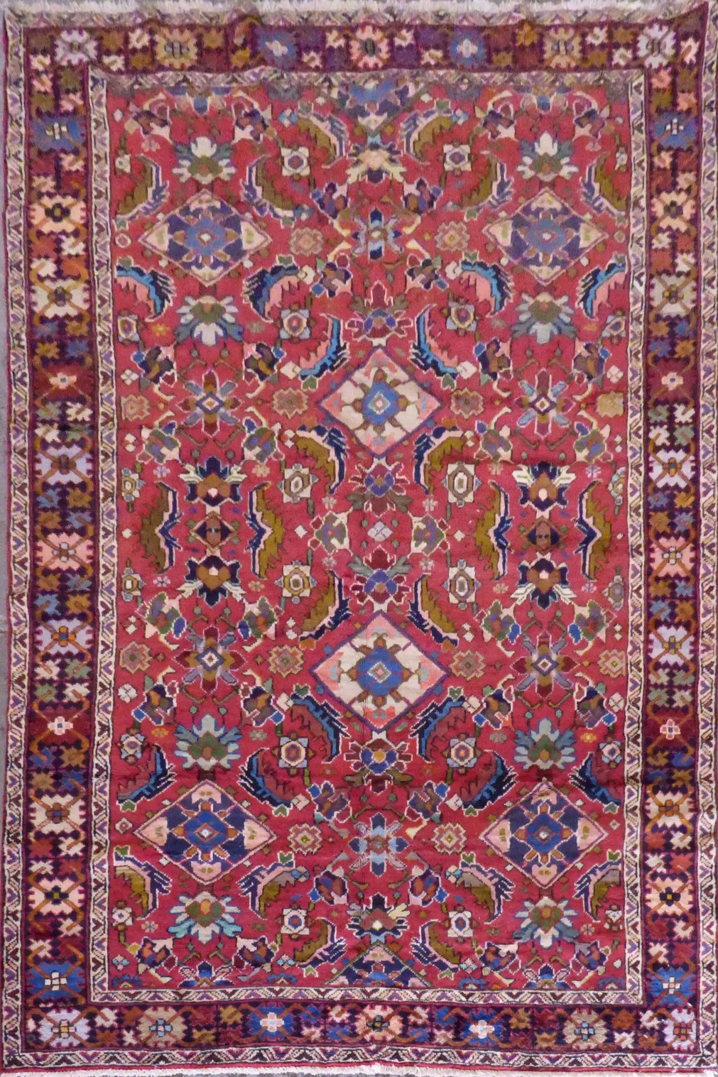 Wiss Semi Antique Hand Knotted Persian Wiss Tabriz Rugs Red, 9'9" X 6'6", Panr02936 (Red : 10503)