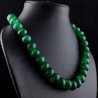Wonderful Green Emerald Round Shape 750 Cts Beaded Necklace Jewelry VK 11 E635 ABC Jewelery