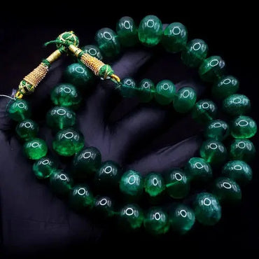 Wonderful Green Emerald Round Shape 750 Cts Beaded Necklace Jewelry VK 11 E635 ABC Jewelery