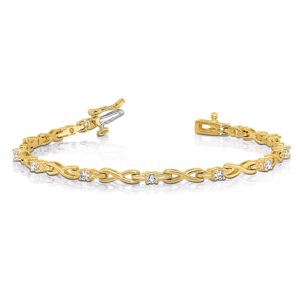 14k 1/2 ct Lab Grown Dia VS/SI+ G+ Complete Fancy Link Tennis Bracelet