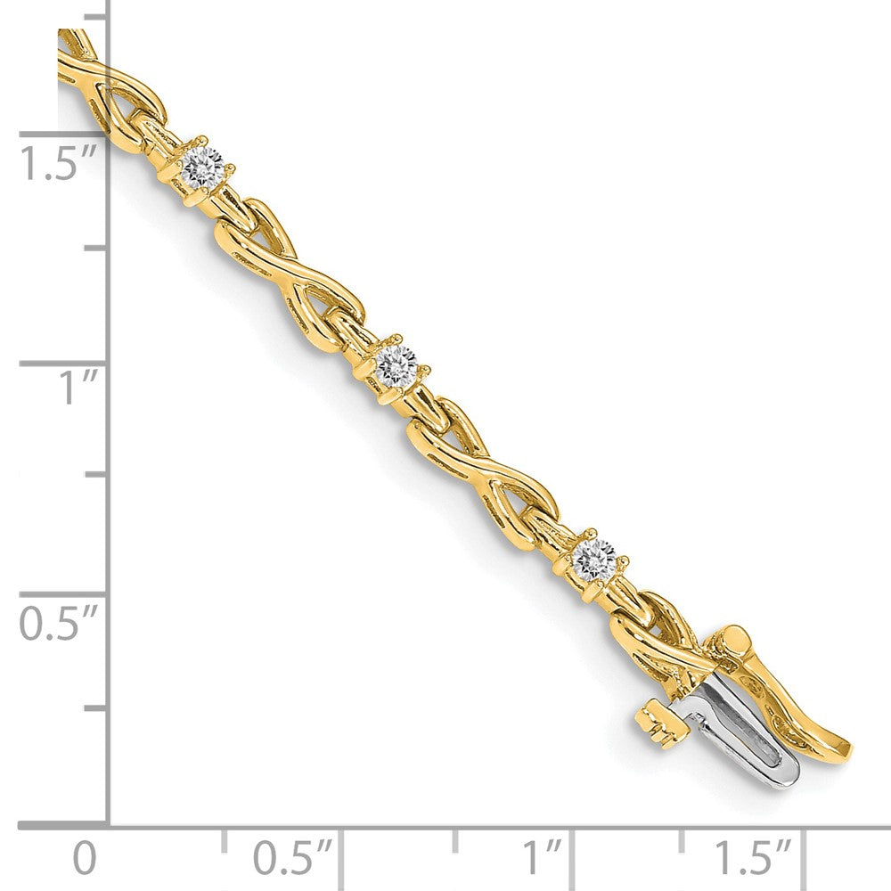 14k 1/2 ct Lab Grown Dia VS/SI+ G+ Complete Fancy Link Tennis Bracelet