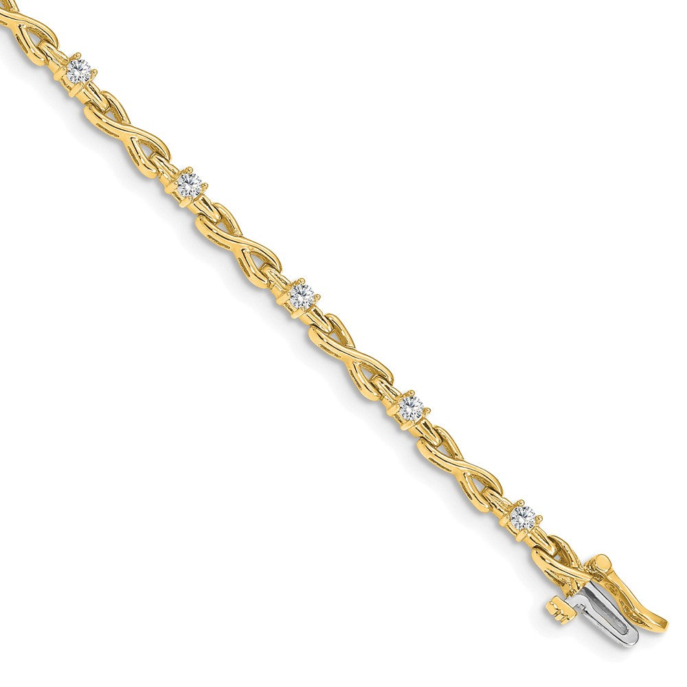 14k 1/2 ct Lab Grown Dia VS/SI+ G+ Complete Fancy Link Tennis Bracelet