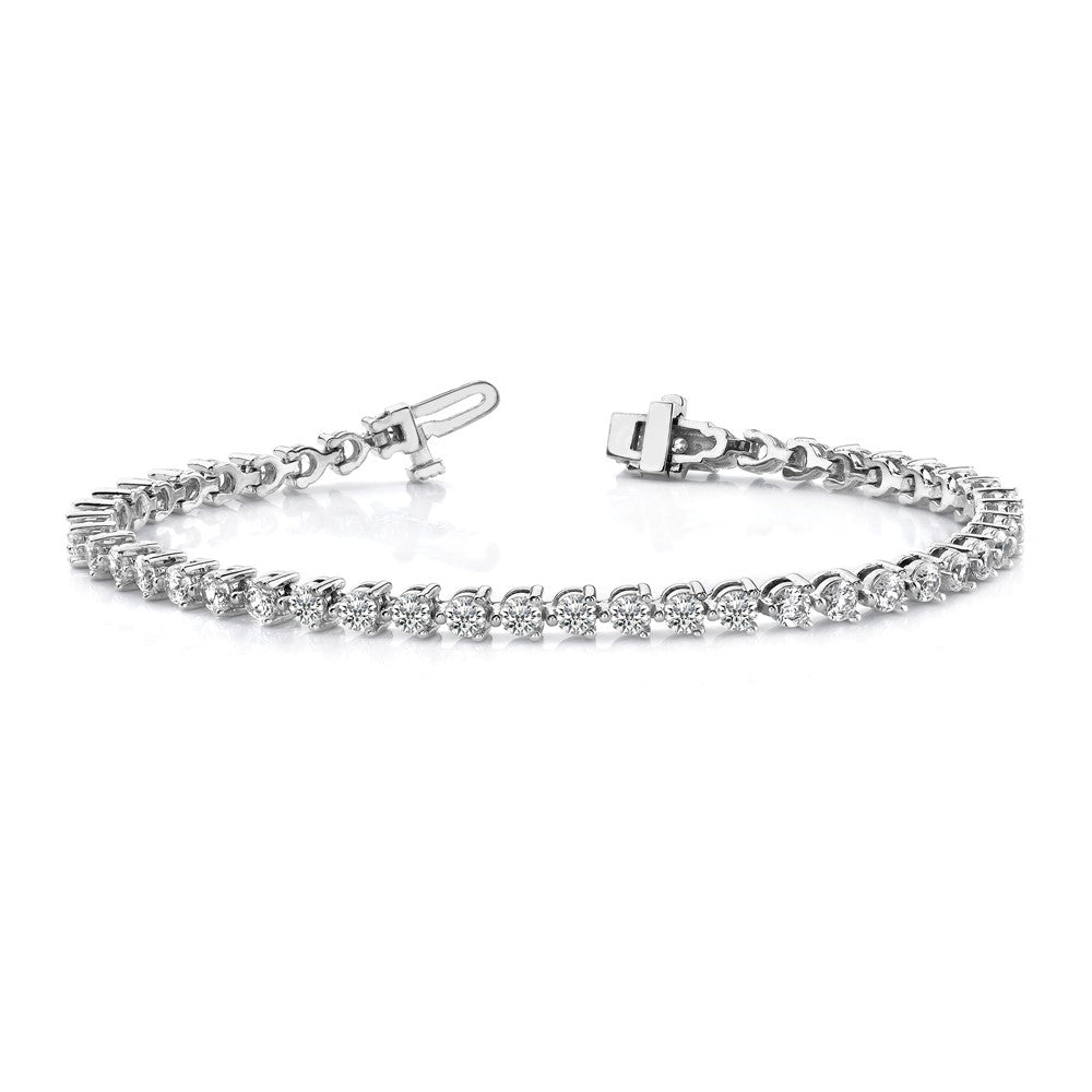 14kw 4 1/3 ct Lab Grown Diamond VS/SI+ G+ Comp Tennis Bracelet