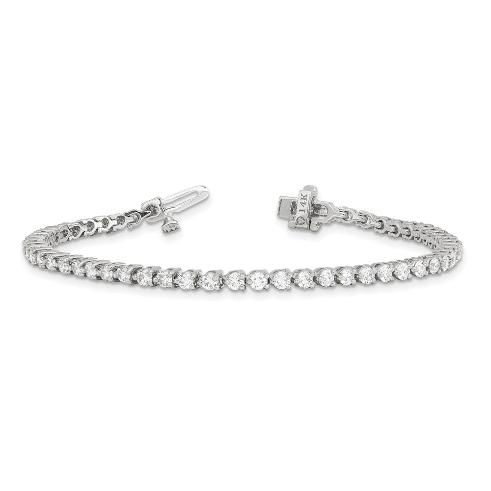 14kw 3 1/3 ct Lab Grown Diamond VS/SI+ G+ Comp Tennis Bracelet