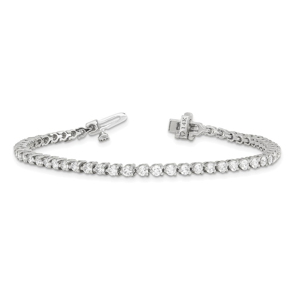 14kw 3 1/3 ct Lab Grown Diamond VS/SI+ G+ Comp Tennis Bracelet