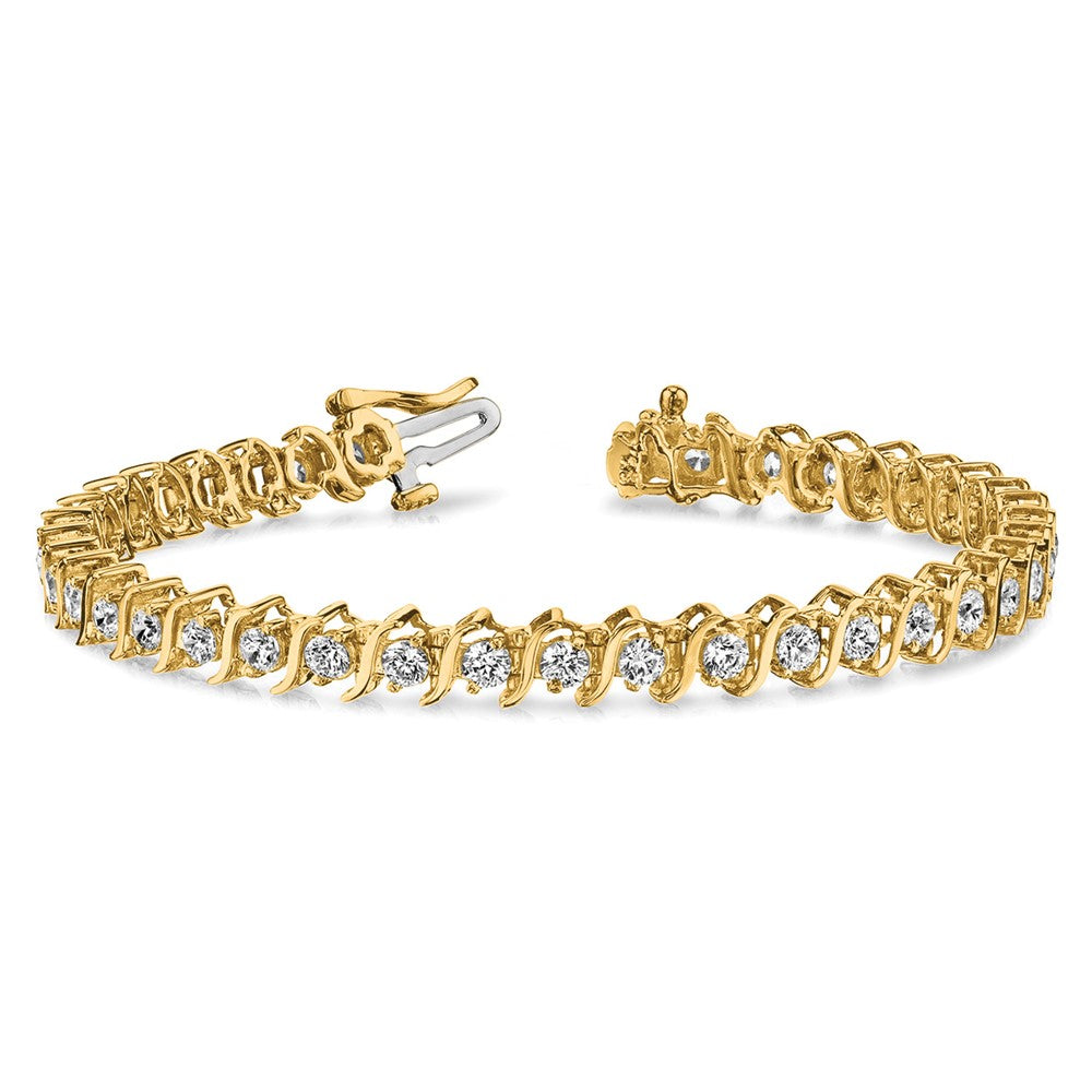 14k 3 ct Lab Grown Dia VS/SI+ G+ Comp Round Tennis Bracelet