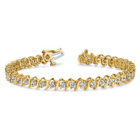 14k 3 ct Lab Grown Dia VS/SI+ G+ Comp Round Tennis Bracelet