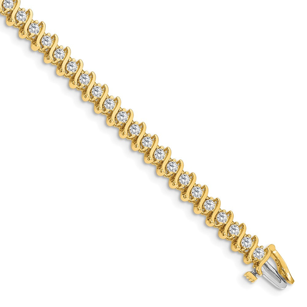 14k 3 ct Lab Grown Dia VS/SI+ G+ Comp Round Tennis Bracelet