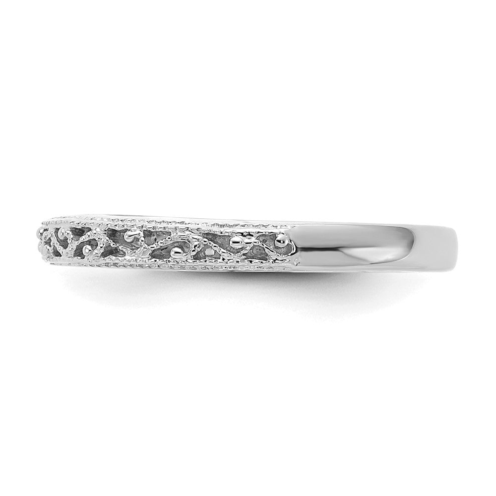 14k White Gold Filigree Band