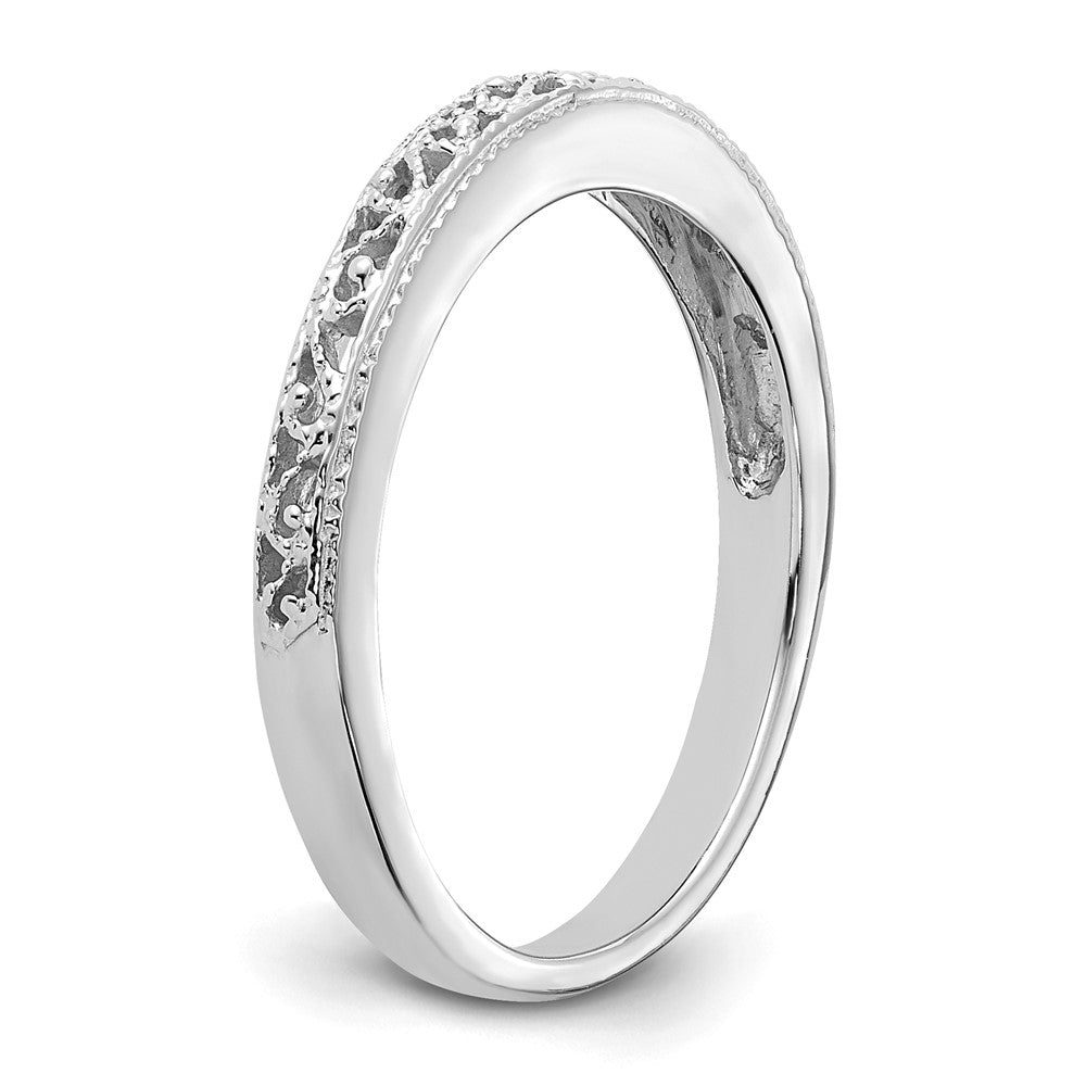 14k White Gold Filigree Band