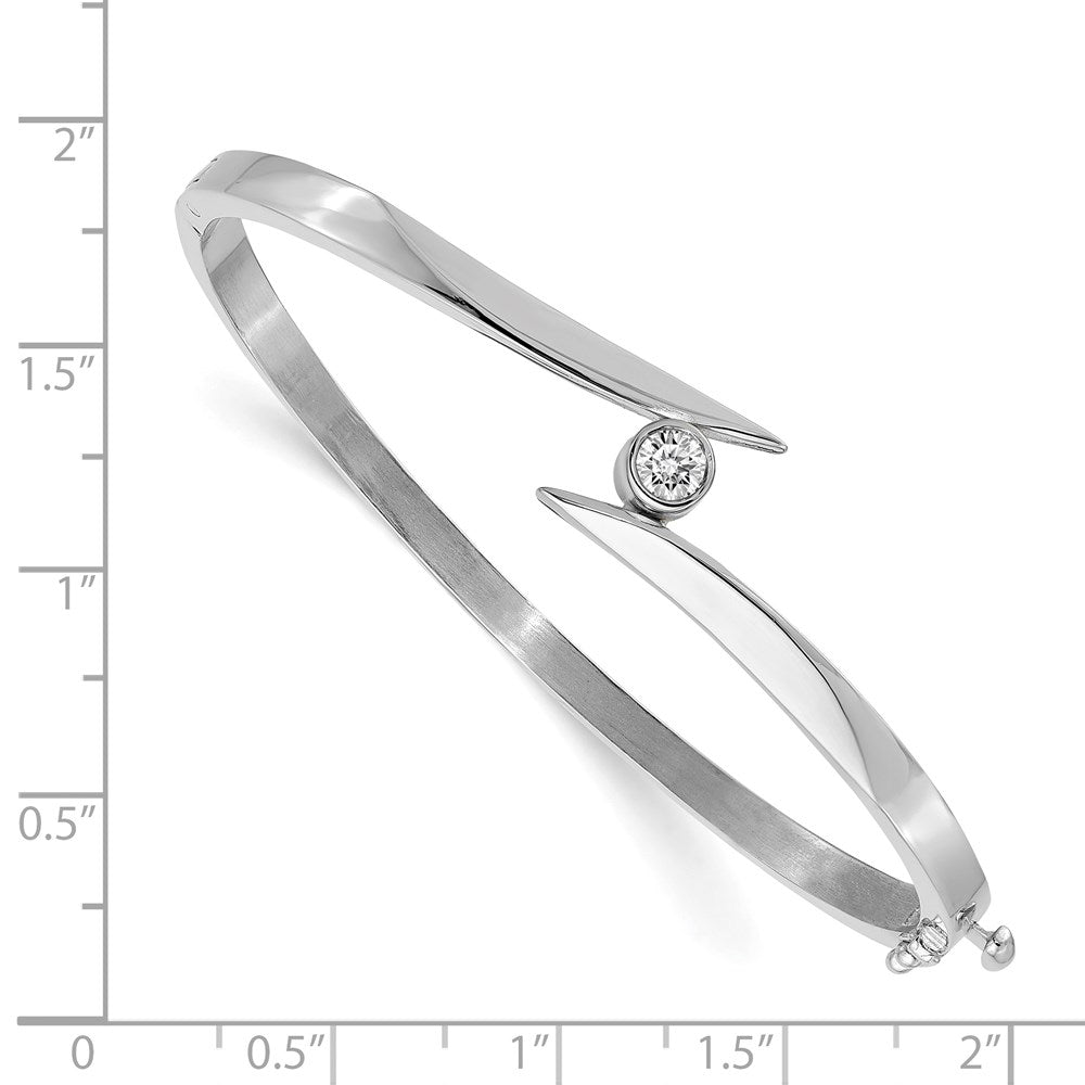 14k White Gold Hinged Bangle Bracelet Mounting