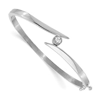 14k White Gold Hinged Bangle Bracelet Mounting