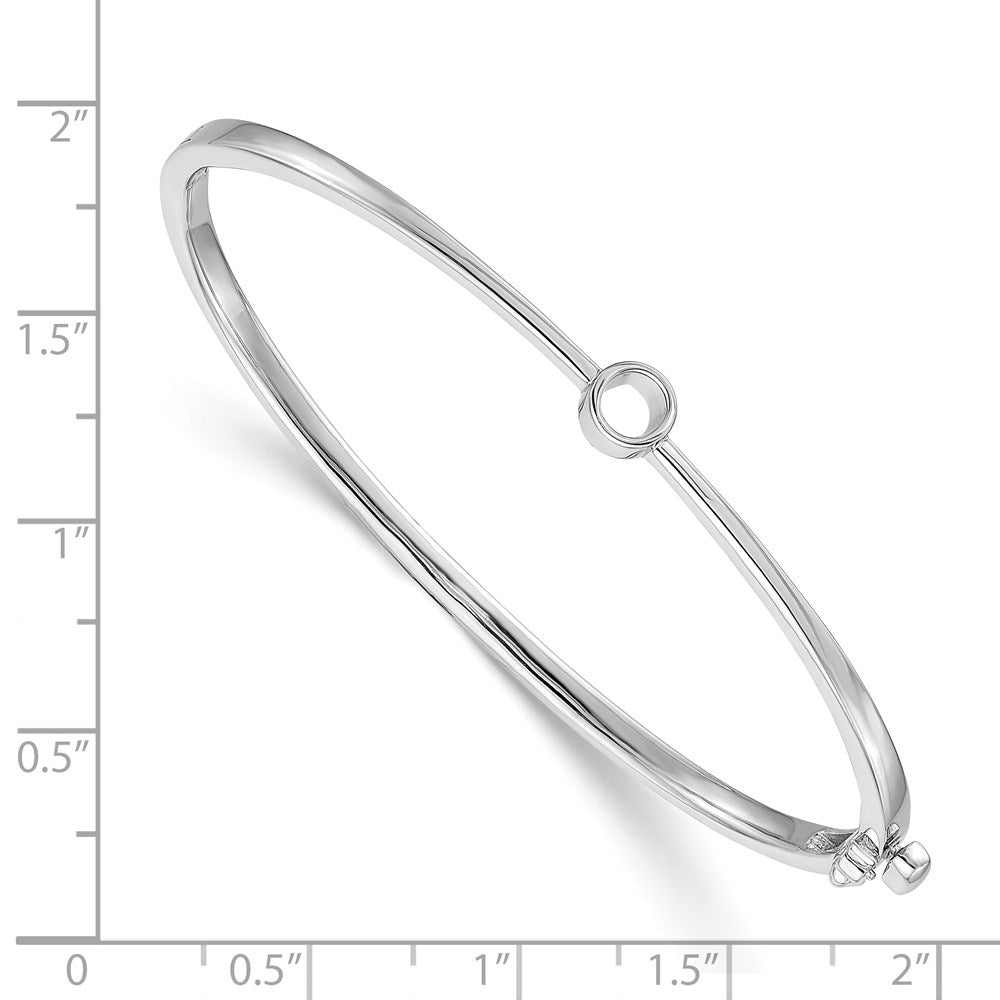 14k White Gold Hinged Bangle Bracelet Mounting