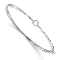 14k White Gold Hinged Bangle Bracelet Mounting