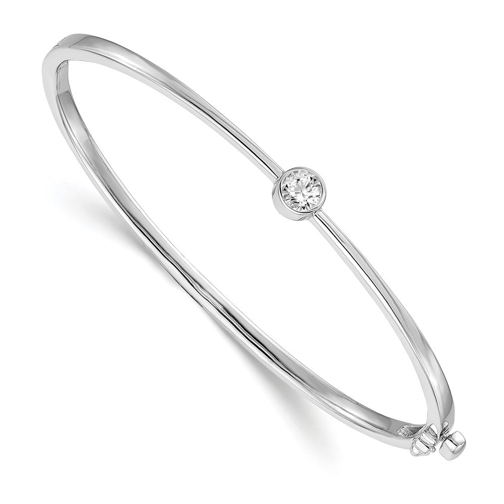 14kw 1/4ct Lab Grown Dia VS/SI+ G+ Comp Bezel Bangle Bracelet