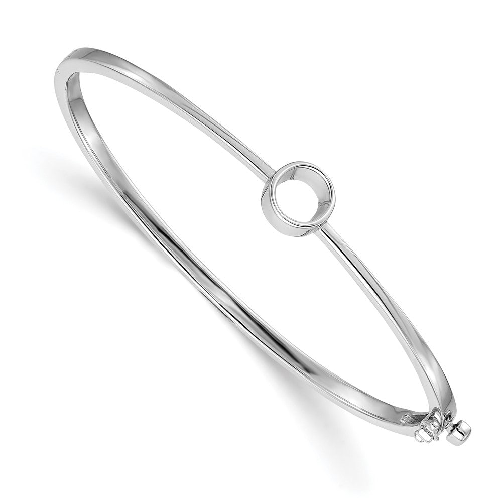 14k White Gold 1ct Lab Grown Diamond VS/SI+ G+ Comp Bezel Bangle Bracelet