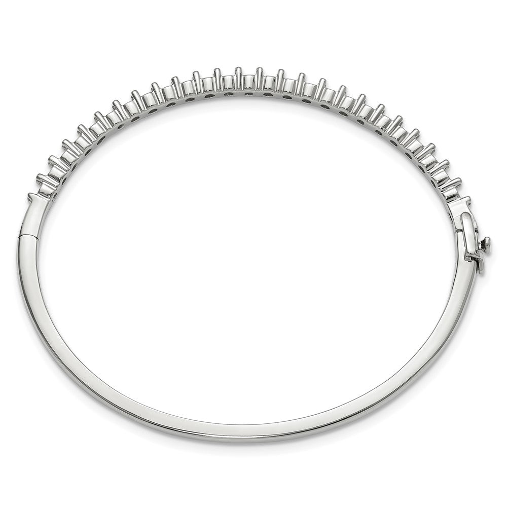 14k White Gold Holds 25 2.9mm 1.9ct Hinged Bangle Mounting