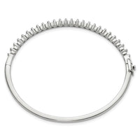 14k White Gold Holds 25 2.9mm 1.9ct Hinged Bangle Mounting