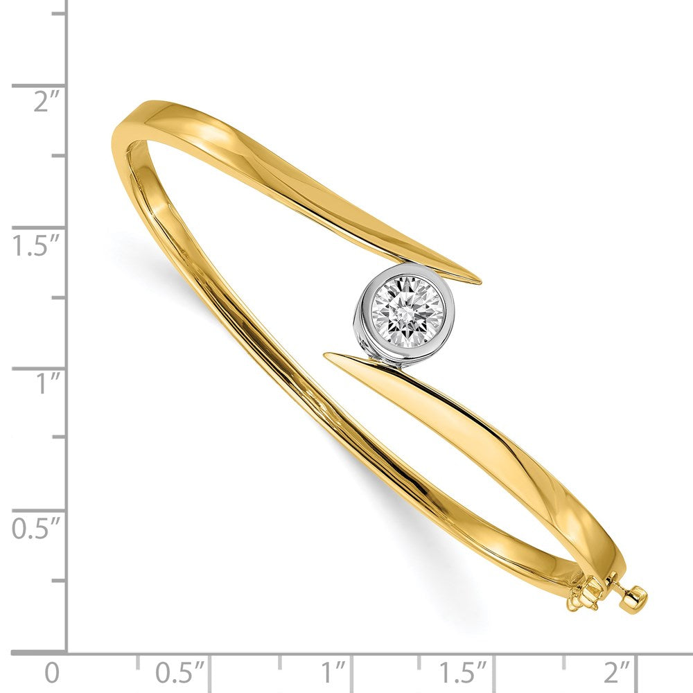 14k Two-tone Hinged Bangle Bracelet Mounting