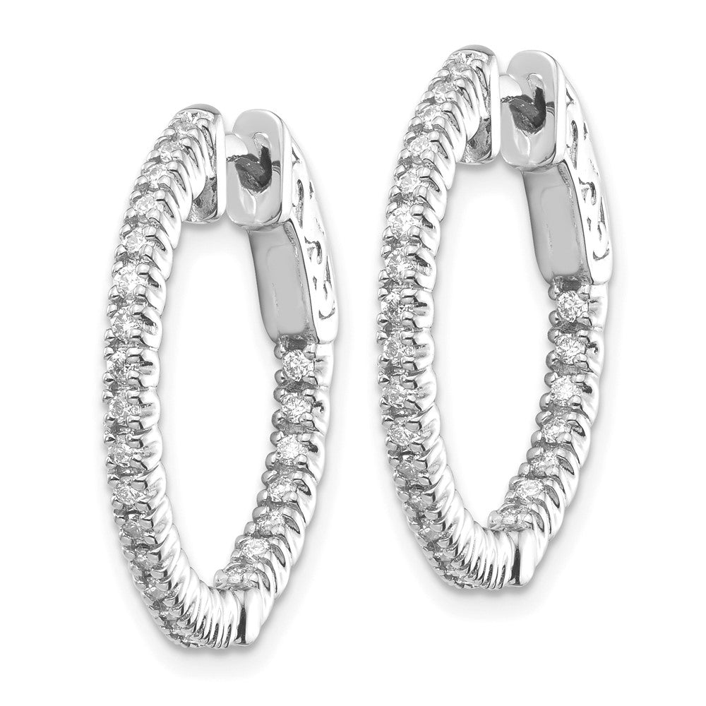 14kw 3/8ct Lab Grown Dia VS/SI+ G+ Comp Safety Clasp In/Out Hoop Earrings