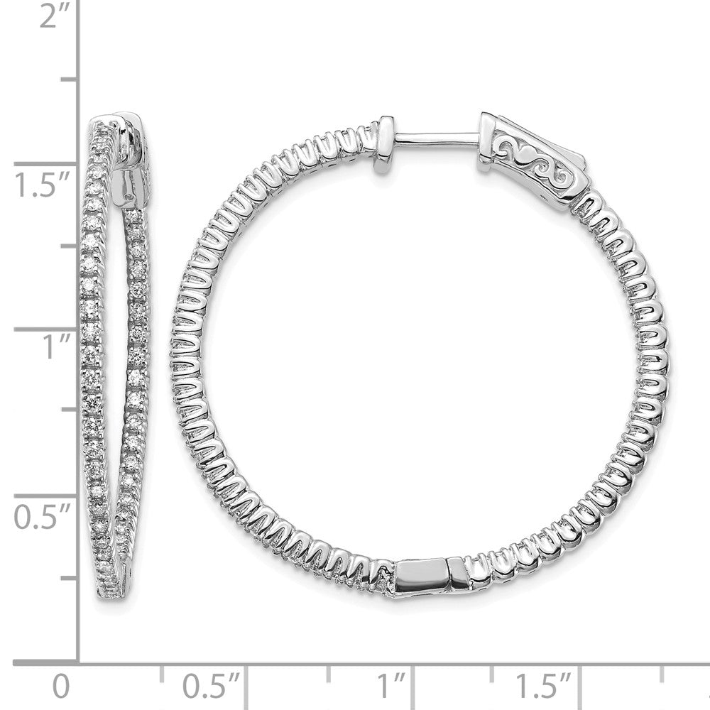 14kw 3/4ct Lab Grown Dia VS/SI+ G+ Comp Safety Clasp In/Out Hoop Earrings
