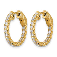 TO 14k 1ct Lab Grown DIA. VS+ F+ Comp. In&Out Hoops