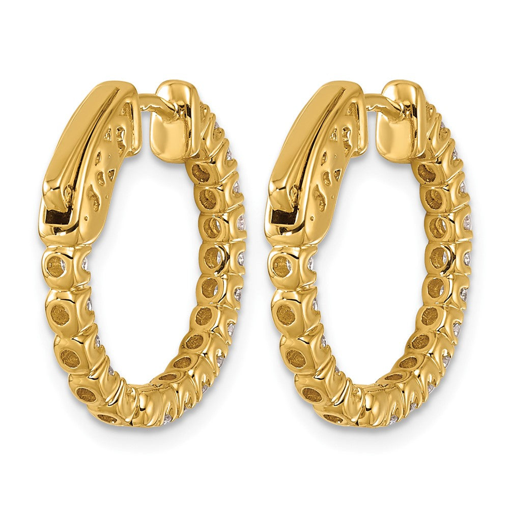 TO 14k 1ct Lab Grown DIA. VS+ F+ Comp. In&Out Hoops