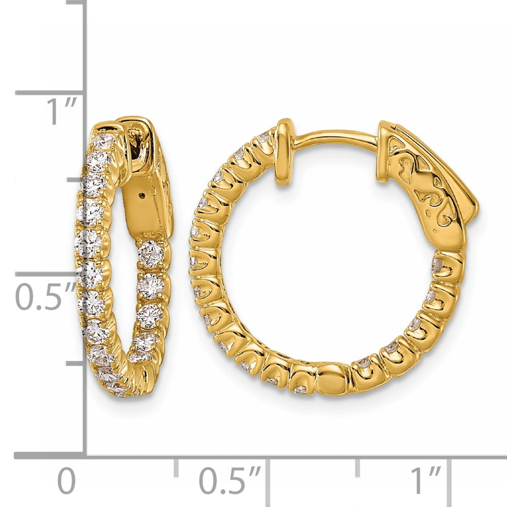 TO 14k 1ct Lab Grown DIA. VS+ F+ Comp. In&Out Hoops