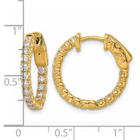TO 14k 1ct Lab Grown DIA. VS+ F+ Comp. In&Out Hoops