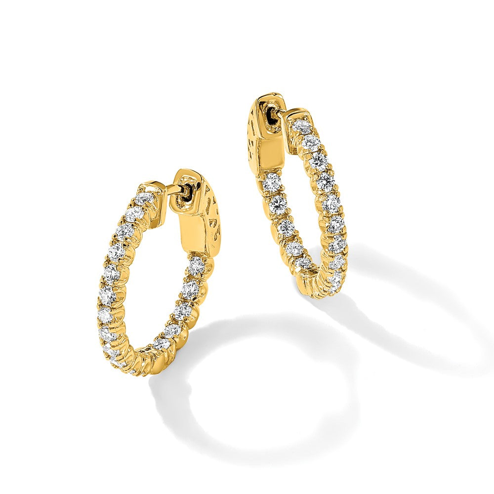 TO 14k 1ct Lab Grown DIA. VS+ F+ Comp. In&Out Hoops