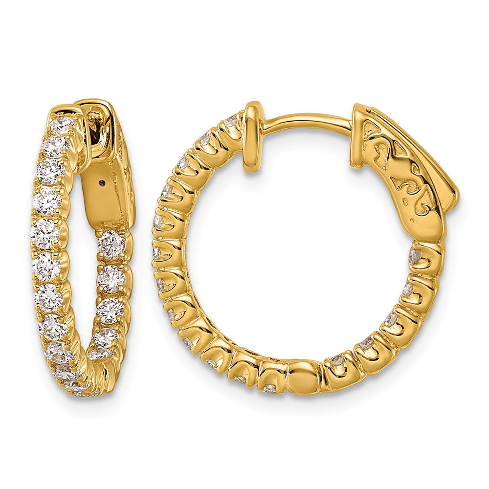 TO 14k 1ct Lab Grown DIA. VS+ F+ Comp. In&Out Hoops