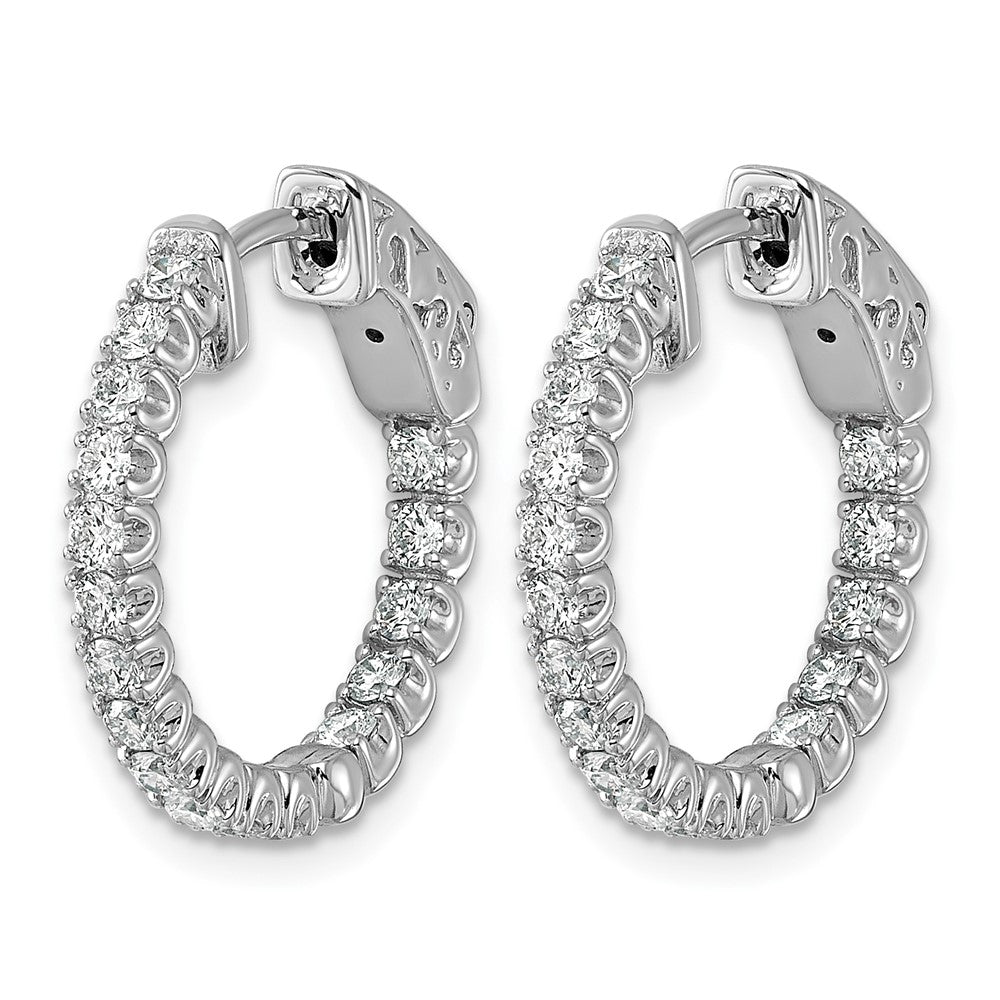 14kw 1 ct Lab Grown Dia VS/SI+ G+ Round In/Out Safety Clasp Hoop Earrings