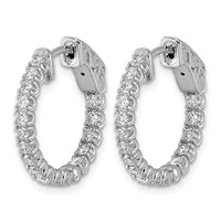 14kw 1 ct Lab Grown Dia VS/SI+ G+ Round In/Out Safety Clasp Hoop Earrings