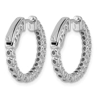 14kw 1 ct Lab Grown Dia VS/SI+ G+ Round In/Out Safety Clasp Hoop Earrings