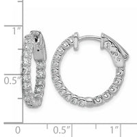 14kw 1 ct Lab Grown Dia VS/SI+ G+ Round In/Out Safety Clasp Hoop Earrings