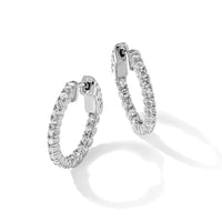 14kw 1 ct Lab Grown Dia VS/SI+ G+ Round In/Out Safety Clasp Hoop Earrings