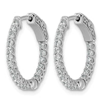 14kw 3/4 ct Lab Grown Dia VS/SI+ G+ Round In/Out Safety Clasp Hoop Earrings