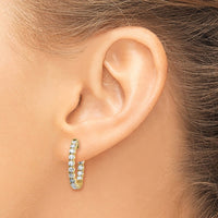 14k 1 1/2 ct Lab Grown Dia VS/SI+ G+ Round In/Out Safety Clasp Hoop Earring