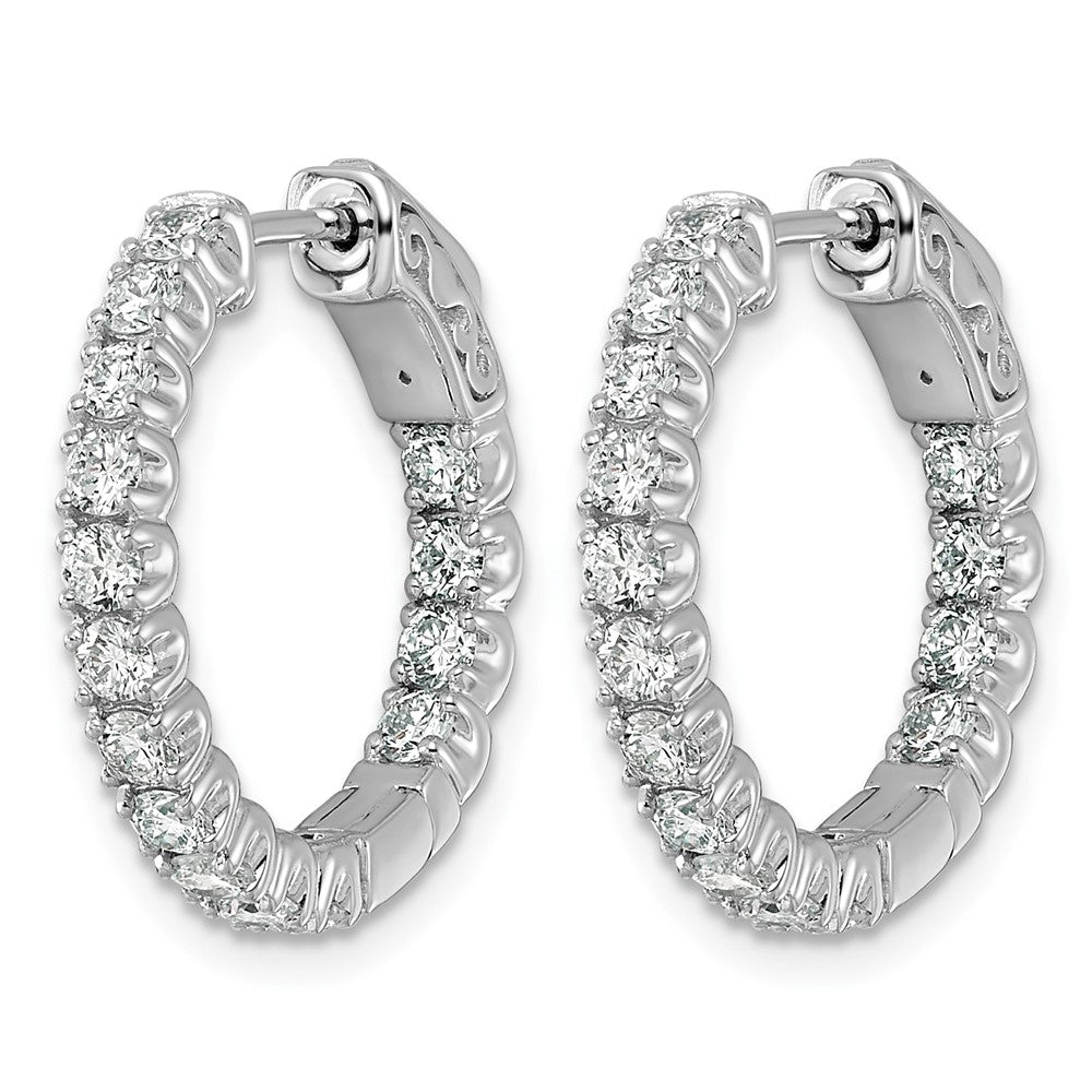 TO 14kw 1 1/2ct Lab Grown DIA. VS+ F+ Comp. In&Out Hoops