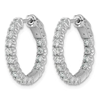TO 14kw 1 1/2ct Lab Grown DIA. VS+ F+ Comp. In&Out Hoops