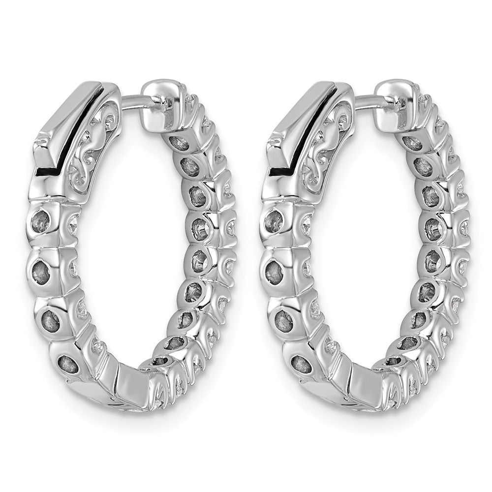 14kw 1 1/2 ct Lab Grown Dia VS/SI+ G+ In/Out Safety Clasp Hoop Earrings